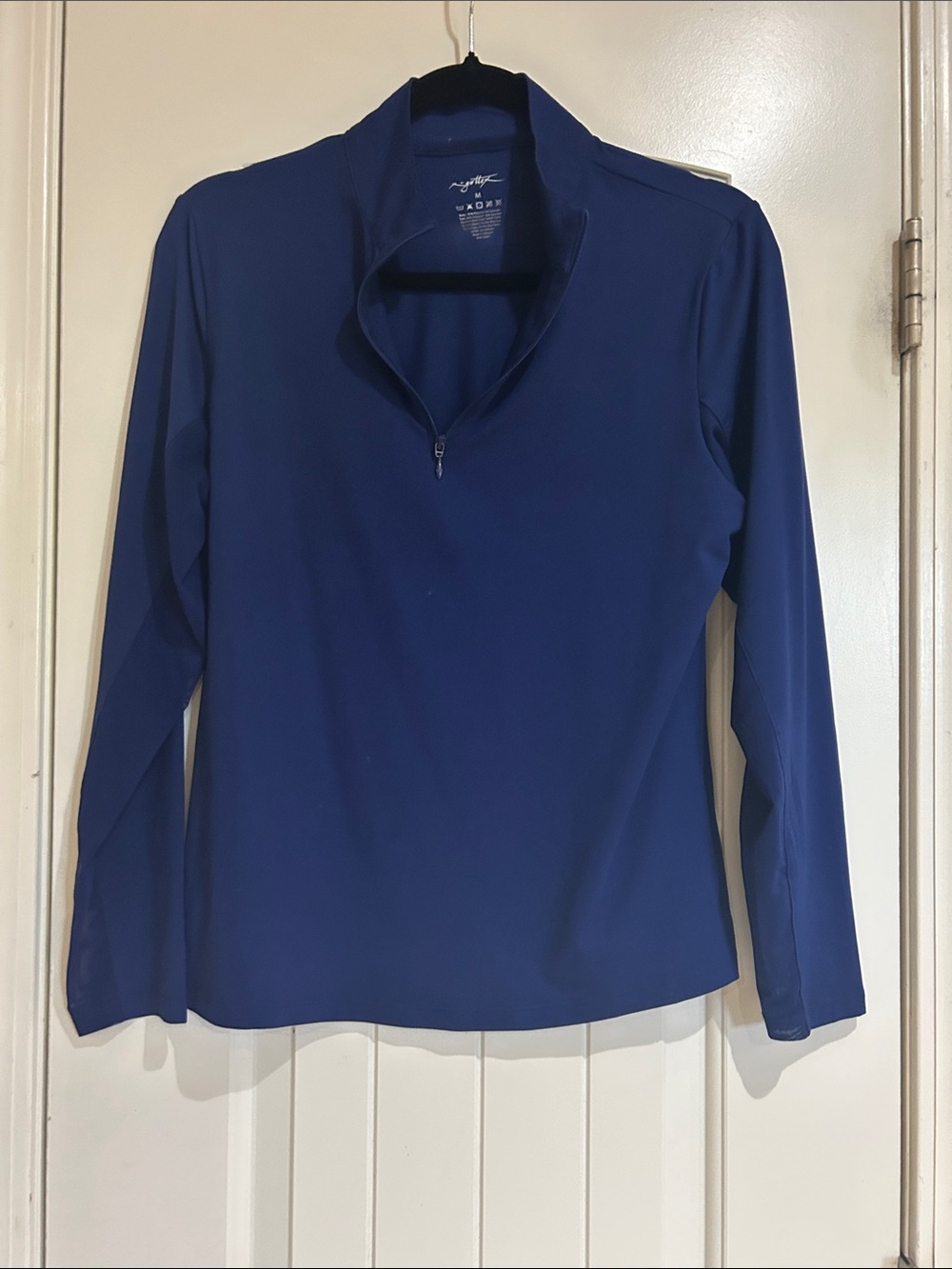 Gottex Navy Blue Long Sleeve Zip-Front Active Top